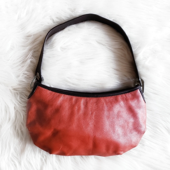 Petusco Studded Metallic Red Leather Handbag - Picture 4 of 8